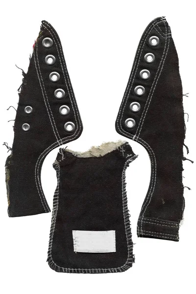 Klassieke Vintage Stijl Elementen Van Zwarte Canvas Gumshoes Sneaker Patroon — Stockfoto