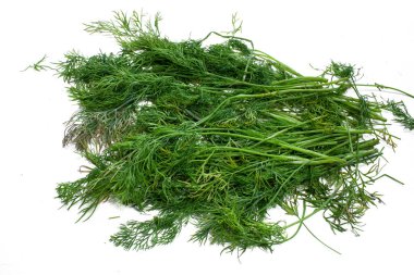 Bir demet solmuş dereotu. beyaz arkaplanda izole