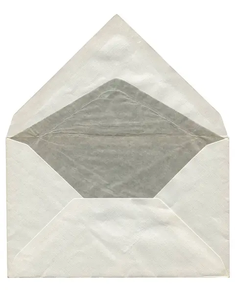 Frente Envelope Vintage Isolado Fundo Branco Carta Vista Superior — Fotografia de Stock