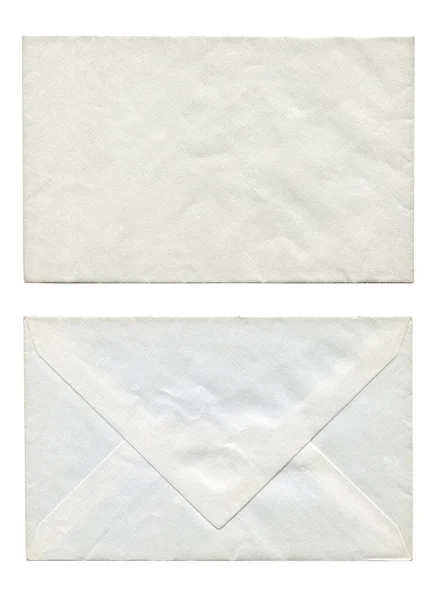 Vintage Witte Envelop Geïsoleerd Witte Achtergrond — Stockfoto