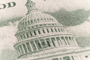  ABD Kongre Binası 'nın 1 Dolar Yasa Tasarısı Üzerine Yakın Çekimi