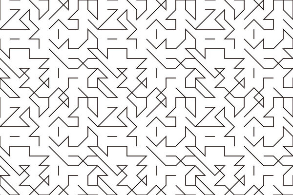 Черно-белый бесшовный узорчатый фон со множеством линий. Линии различной формы и размера