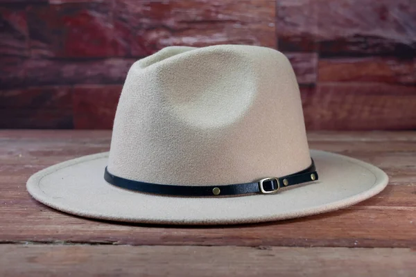 ベージュ フェドーラ旅行者の帽子 — ストック写真