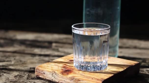 Slow Motion Slider Drink Mezcal Tequila Vodka Fancy Glass — Vídeo de Stock