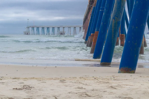 Вид Нижню Частину Пірсу Пляжі Розаріто Каліфорнія — стокове фото