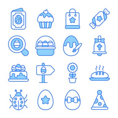 Paskalya Günü Vektör simgelerinin Basit Kümesi