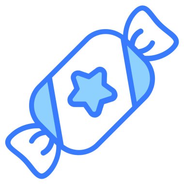 Tatlı, şeker, eğil Mavi Taslak Basit Simge.