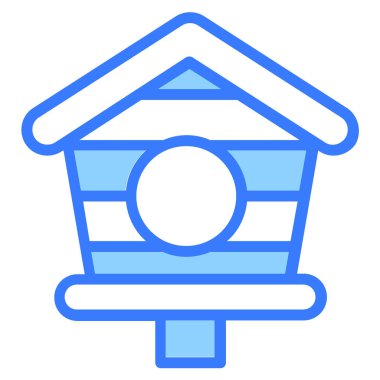 kuş evi, yuva, ev Mavi Taslak Basit Simge.