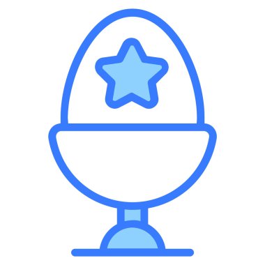 Yumurta tutucu, Paskalya bardağı Mavi Taslak Basit Simge.