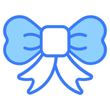 yay, kravat, kurdele Mavi Taslak Basit Simge.