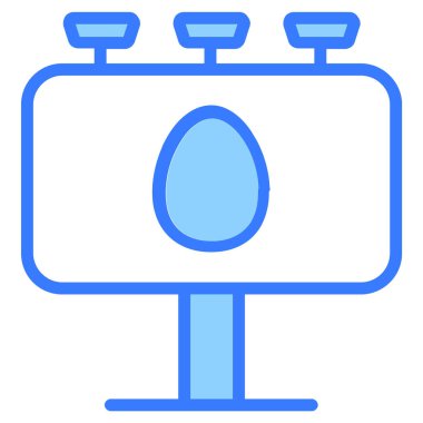 reklam panoları, pankartlar, yumurta mavisi Taslak Basit Simge.