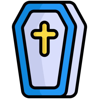 tabut, hayalet düz çizgi simgesi 