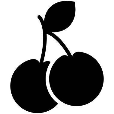 Kirazlar siluet, Siyah şekil simgesi.