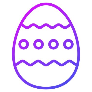 Paskalya yumurtası ince çizgi simgesi  