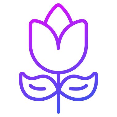 Gül, çiçek ince çizgi simgesi  