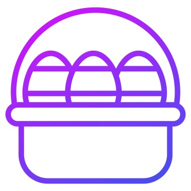 Paskalya sepeti, Paskalya yumurtaları ince çizgi simgesi  