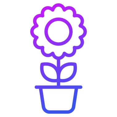 Güneş çiçeği, çiçek ince çizgi simgesi       