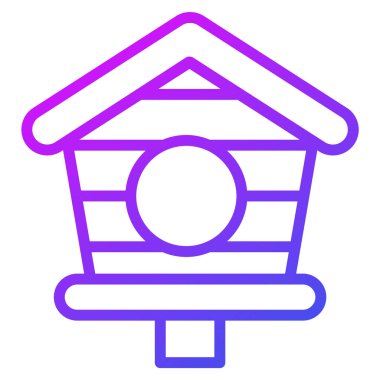 Kuş evi, yuva ince çizgi simgesi  