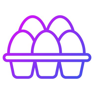 Kutuda yumurtalar, ince çizgi simgesi  