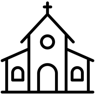 Kilise, dini yapı ince çizgi simgesi  