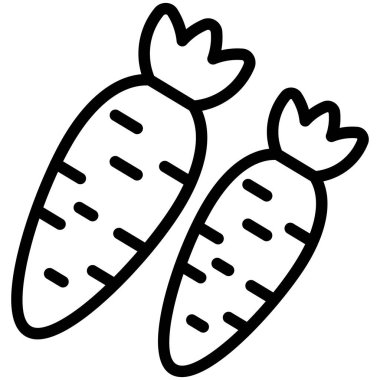 Havuç, sağlıklı ince çizgi simgesi  