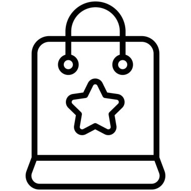 Paskalya alışverişi ince çizgi simgesi  