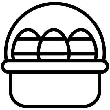 Paskalya sepeti, Paskalya yumurtaları ince çizgi simgesi  