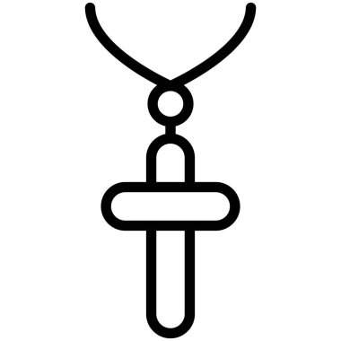 Katolik, kolye ince çizgi simgesi  