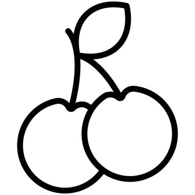 Kirazlar, meyve ince çizgi simgesi  