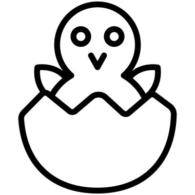 Kümes hayvanları, tavuk ince çizgi simgesi  