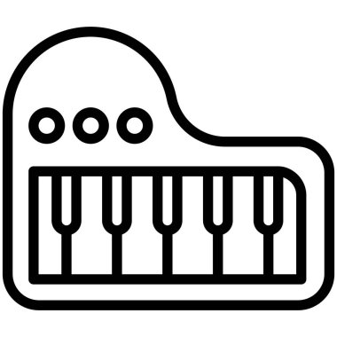 piyano, müzik enstrümanı ince çizgi simgesi  