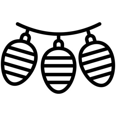 Tatil süsü asmak, ince çizgi simgesi  