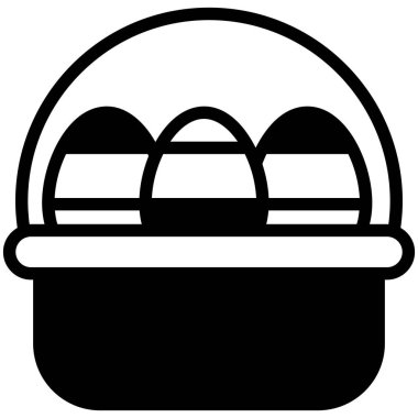 Paskalya sepeti, Paskalya yumurtası düz çizgi simgesi 