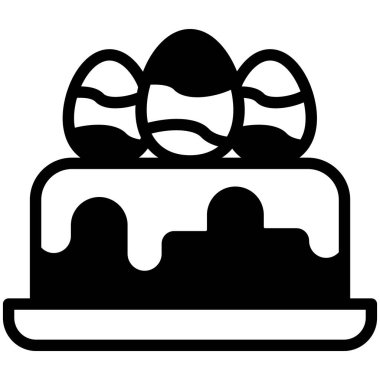 Paskalya pastası düz çizgi simgesi  