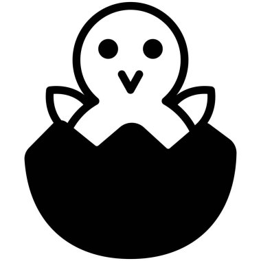 Kümes hayvanları, tavuk yassı çizgi simgesi 