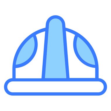 Miğfer Mavi out çizgisi vektör tasarımı