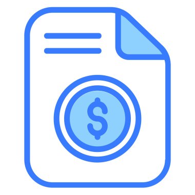 ödeme belgesi Mavi out line vektör tasarımı