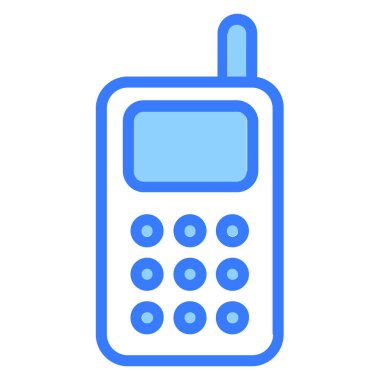 kablosuz telefon Mavi out line vektör tasarımı