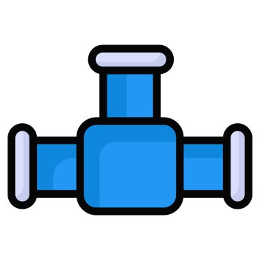 boru vektörü düz simge, renkli çizgi vektör tasarımı