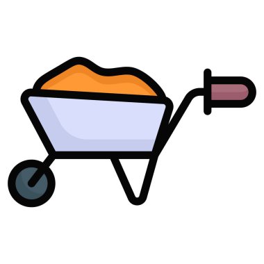 Tramvay vektörü düz simgesi, renkli çizgi vektör tasarımı