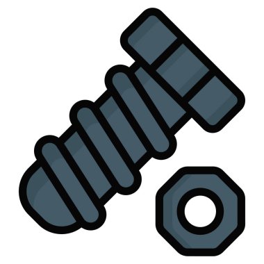 fındık vektörü düz simgesi, renkli çizgi vektör tasarımı