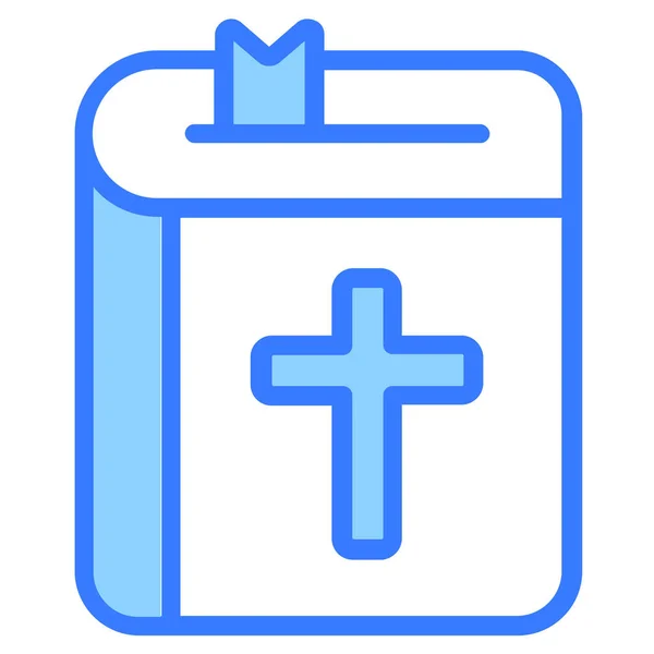 Heilige Bibel Heiliges Buch Blue Outline Simple Icon — Stockvektor