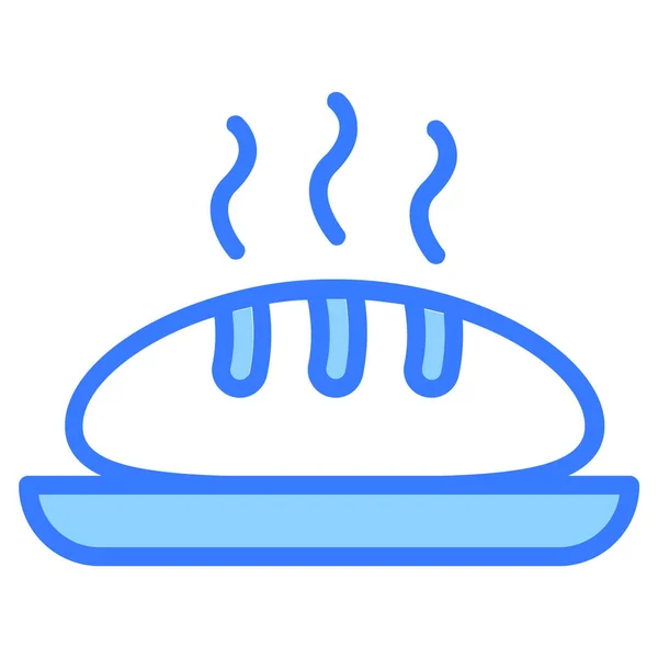 Завтрак Питание Горячая Еда Blue Outline Simple Icon — стоковый вектор
