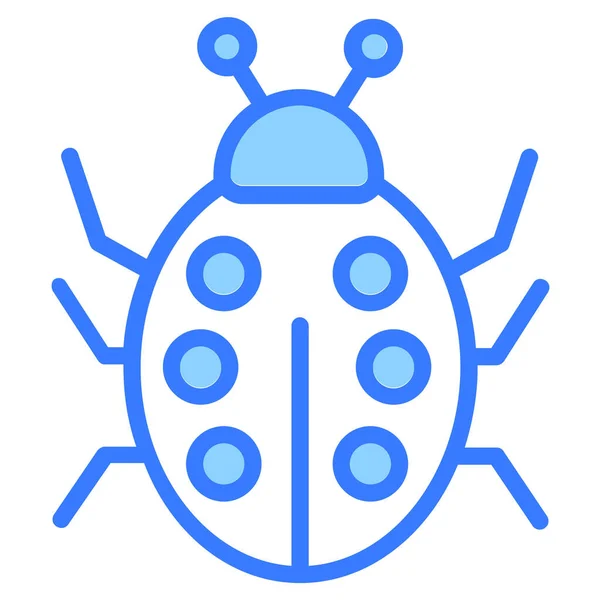 Ladybird Bug Blue Outline Simple Icon — стоковый вектор
