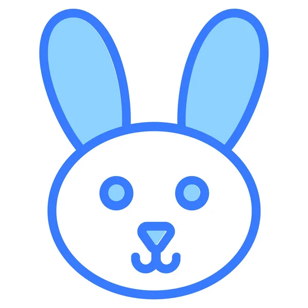 Conejo Conejo Animal Esquema Azul Icono Simple — Vector de stock