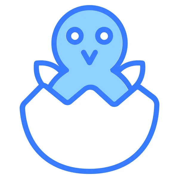 Küken Neugeborene Blue Outline Simple Icon — Stockvektor