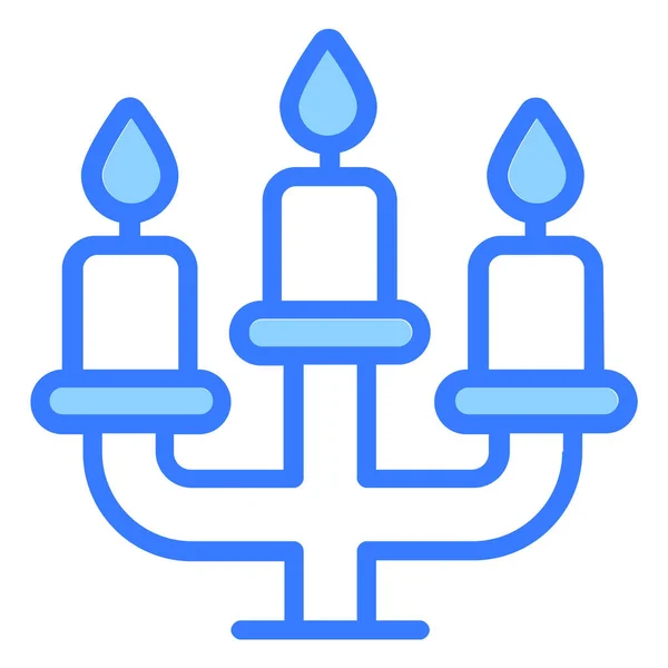 Подсвечник Подставка Свечи Blue Outline Simple Icon — стоковый вектор