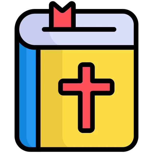 Bibel Katholische Flatline Ikone — Stockvektor