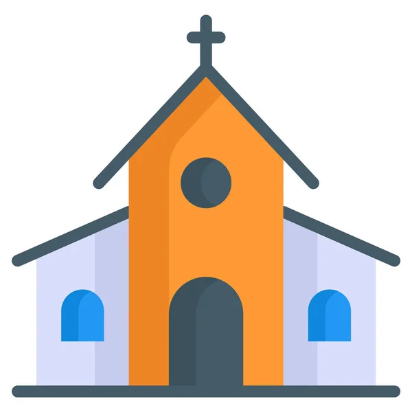 Kostel Náboženství Budování Ploché Čáry Ikona — Stockový vektor