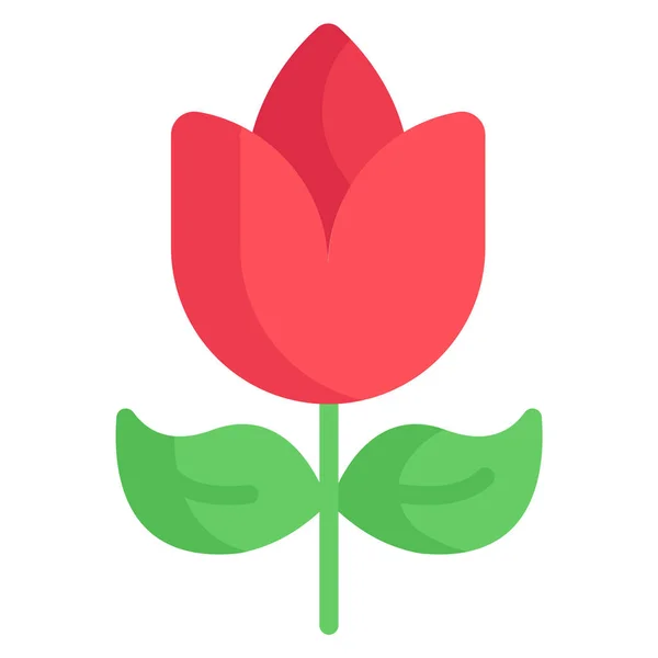 Gül Çiçek Düzlüğü Çizgi Simgesi — Stok Vektör